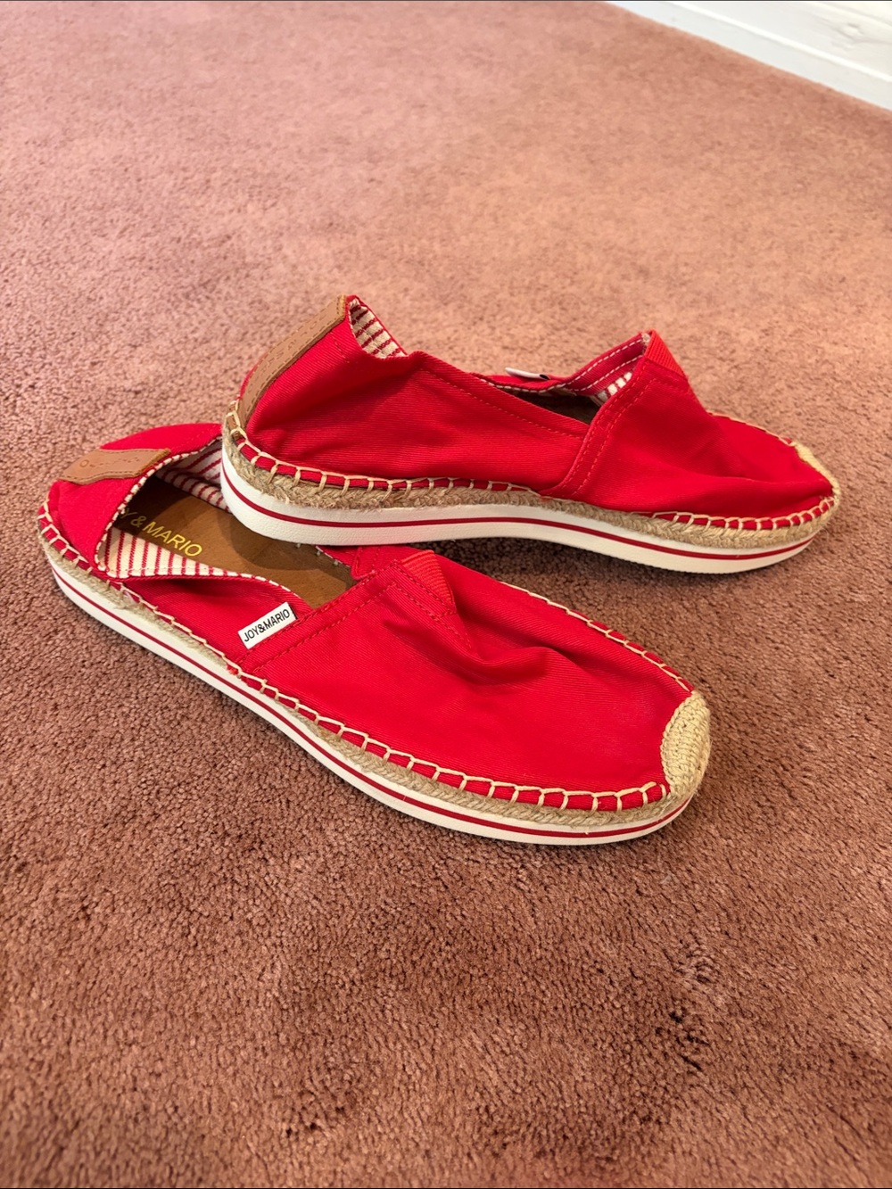 Joy&Mario shoes Trinity sz 8.5 new condition red an white tan leather interior - Picture 4 of 5